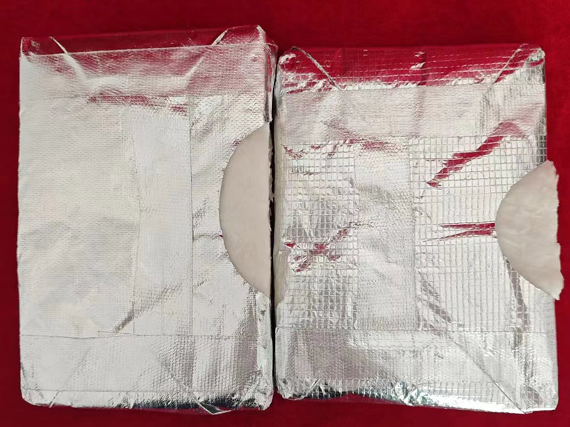 Fiber blanket covered with aluminum foil